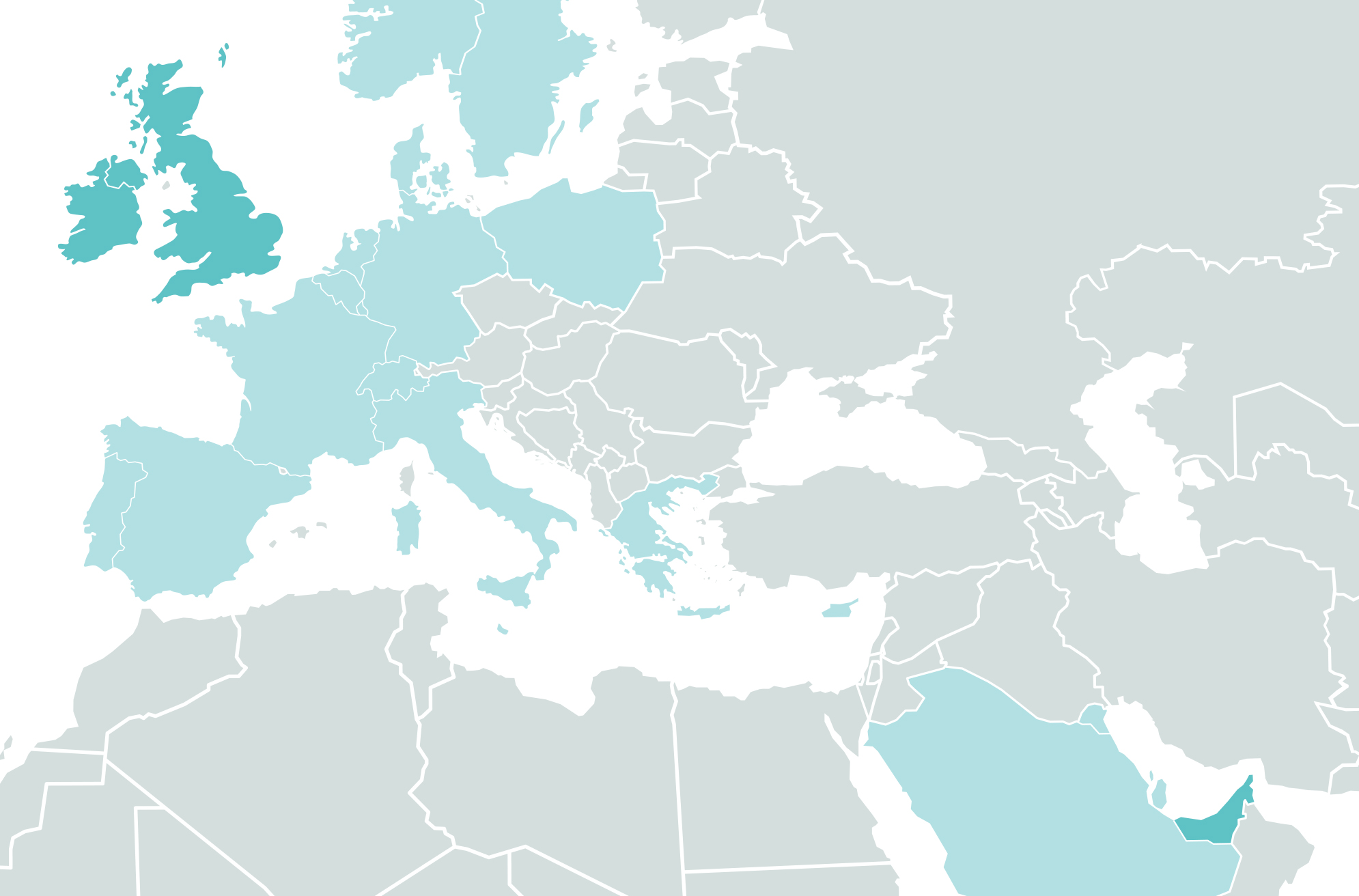 world map showing locations where mystery dining is most active